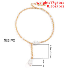 Load image into Gallery viewer, Minimalist Link Chain Tassel Baroque Pearl Pendant Choker Necklace
