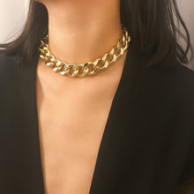 Load image into Gallery viewer, Miami Cuban Choker Necklace Hip Hop Chunky Golden Aluminum Thick Punk Chain Necklace
