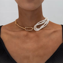 Load image into Gallery viewer, Spainish Design Luxury Punk Pearl Chain Necklace Choker
