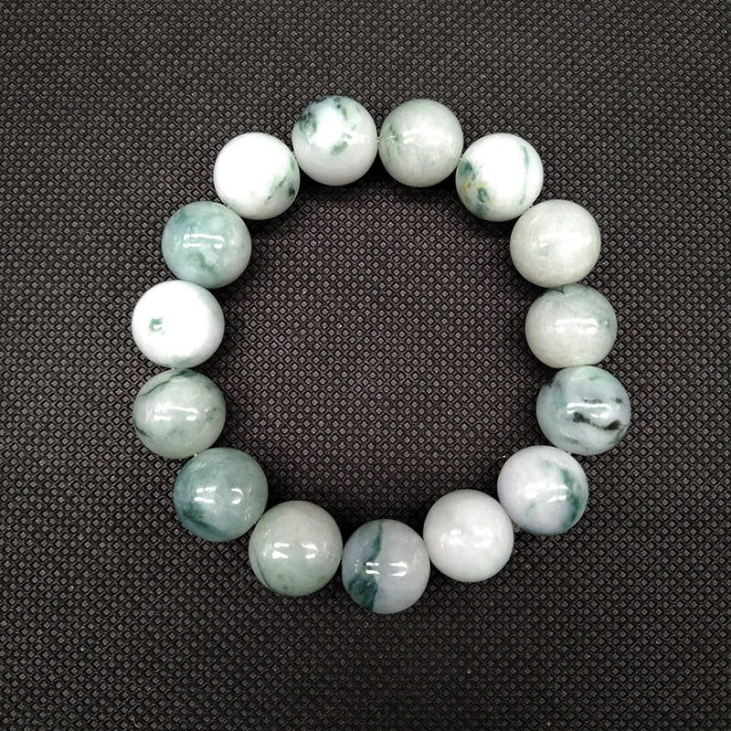 Lokaloca Natural Burma Jade Jadeite 12mm Beaded Bracelet