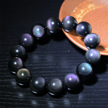 Load image into Gallery viewer, Natural Rainbow Obsidian 8-20mm Beaded Bracelet
