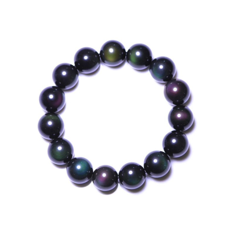 Natural Rainbow Obsidian 8-20mm Beaded Bracelet