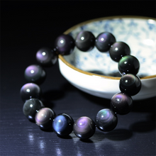 Load image into Gallery viewer, Natural Rainbow Obsidian 8-20mm Beaded Bracelet
