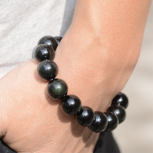 Load image into Gallery viewer, Natural Rainbow Obsidian 8-20mm Beaded Bracelet
