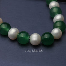 Load image into Gallery viewer, Natural Big Freshwater Pearl &amp; Green Agate Beaded Bracelet for Ladies
