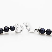 Load image into Gallery viewer, Natural Round Black Freshwater Pearl Beaded Necklace for Ladies
