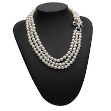 Load image into Gallery viewer, Multi Strands Natural Freshwater Round Pearl Charm Necklace Choker for Ladies
