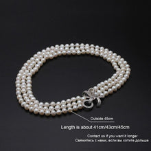 Load image into Gallery viewer, Multi Strands Natural Freshwater Round Pearl Charm Necklace Choker for Ladies
