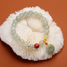 Load image into Gallery viewer, Lokaloca Handcrafted Natural Hetian Jade Beaded Donut Charm Jewelry Bracelet
