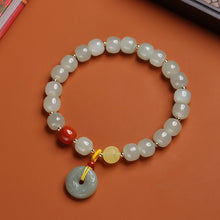 Load image into Gallery viewer, Lokaloca Handcrafted Natural Hetian Jade Beaded Donut Charm Jewelry Bracelet
