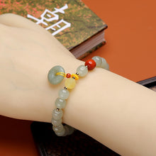 Load image into Gallery viewer, Lokaloca Handcrafted Natural Hetian Jade Beaded Donut Charm Jewelry Bracelet
