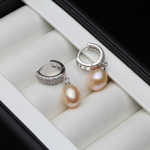 Load image into Gallery viewer, Iridescent Design 925 Sterning Silver Top Grade Freshwater Pearl Earrings
