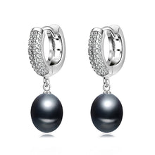 Load image into Gallery viewer, Iridescent Design 925 Sterning Silver Top Grade Freshwater Pearl Earrings
