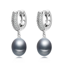 Load image into Gallery viewer, Iridescent Design 925 Sterning Silver Top Grade Freshwater Pearl Earrings
