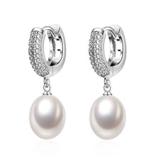 Load image into Gallery viewer, Iridescent Design 925 Sterning Silver Top Grade Freshwater Pearl Earrings
