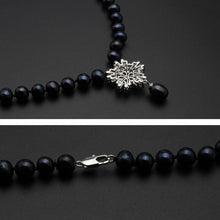 Load image into Gallery viewer, Natural Freshwater Pearl Beaded Snowflake Pendant Necklace for Ladies
