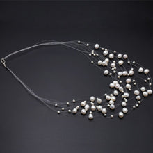 Load image into Gallery viewer, Multi Strands Natural Freshwater Pearl Beaded Necklace for Ladies
