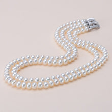 Load image into Gallery viewer, Double Strands Natural Freshwater Pearl Beaded Long Necklace
