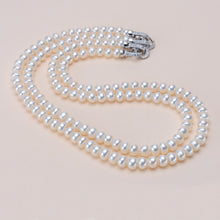 Load image into Gallery viewer, Double Strands Natural Freshwater Pearl Beaded Long Necklace
