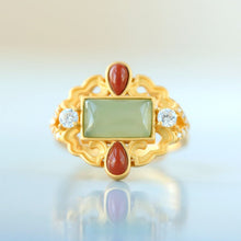 Load image into Gallery viewer, Natural Fine Jade Drop-shaped Southern Red Agate Opening Adjustable Ladies Ring
