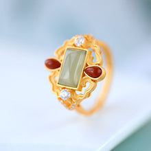 Load image into Gallery viewer, Natural Fine Jade Drop-shaped Southern Red Agate Opening Adjustable Ladies Ring
