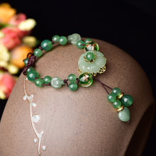 Load image into Gallery viewer, Lokaloca Handcrafted Natural Green Jade Blossom Charm Bracelet
