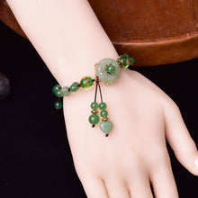 Load image into Gallery viewer, Lokaloca Handcrafted Natural Green Jade Blossom Charm Bracelet
