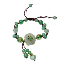 Load image into Gallery viewer, Lokaloca Handcrafted Natural Green Jade Blossom Charm Bracelet
