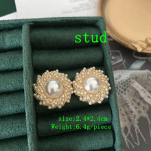 Load image into Gallery viewer, Handmade Retro Luxury Designs Pearl Stud Earrings
