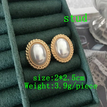 Load image into Gallery viewer, Handmade Retro Luxury Designs Pearl Stud Earrings
