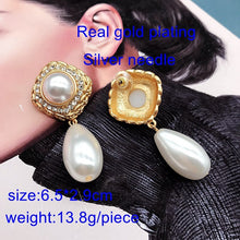 Load image into Gallery viewer, Handmade Luxury Rhinestone Pearl Drop Earrings
