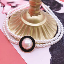 Load image into Gallery viewer, 2Pcs/Set Handmade Double Strand Pearl Beaded Pendant Necklace &amp; Stud Earrings Set
