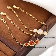 Load image into Gallery viewer, S925 Silver Natural White Jade Golden Chain Bracelet Women Luxury Craft Brand Jewelry
