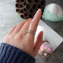 Load image into Gallery viewer, S925 Sterling Silver Tibetan Retro Distressed Ethnic Six-character Mantra Female Opening Ring
