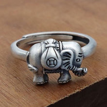 Load image into Gallery viewer, S925 Silver Elephant Ring Retro Auspicious Craft Niche Design Women&#39;s Opening Adjustable Ring
