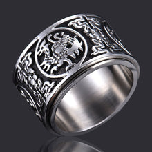 Load image into Gallery viewer, S925 Silver Original Dragon Vintage Elements Without Inlay Big Exaggerated Niche Design Men&#39;s Ring
