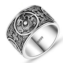 Load image into Gallery viewer, S925 Silver Original Dragon Vintage Elements Without Inlay Big Exaggerated Niche Design Men&#39;s Ring
