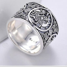 Load image into Gallery viewer, S925 Silver Original Dragon Vintage Elements Without Inlay Big Exaggerated Niche Design Men&#39;s Ring
