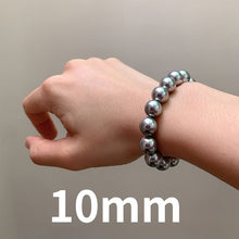 Load image into Gallery viewer, 6/8/10mm Luxury Grey Fresh Shell Pearl Beaded Bracelet
