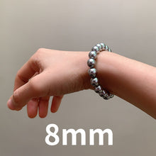 Load image into Gallery viewer, 6/8/10mm Luxury Grey Fresh Shell Pearl Beaded Bracelet
