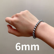 Load image into Gallery viewer, 6/8/10mm Luxury Grey Fresh Shell Pearl Beaded Bracelet
