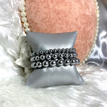 Load image into Gallery viewer, 6/8/10mm Luxury Grey Fresh Shell Pearl Beaded Bracelet
