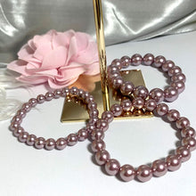 Load image into Gallery viewer, 6/8/10/12mm Natural Purple Fresh Shell Pearl Beaded Bracelet
