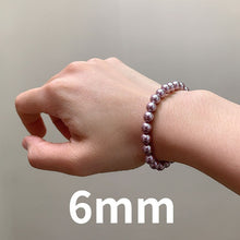 Load image into Gallery viewer, 6/8/10/12mm Natural Purple Fresh Shell Pearl Beaded Bracelet
