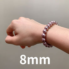 Load image into Gallery viewer, 6/8/10/12mm Natural Purple Fresh Shell Pearl Beaded Bracelet
