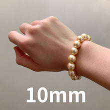 Load image into Gallery viewer, 6/8/10mm Luxury Golden Fresh Shell Pearl Beaded Bracelet
