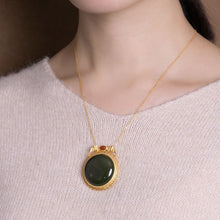 Load image into Gallery viewer, Silver Fine Jade Pendant Necklace Design Luxury Aristocratic Women&#39;s Brand Retro Jewelry
