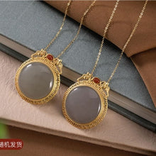 Load image into Gallery viewer, Silver Fine Jade Pendant Necklace Design Luxury Aristocratic Women&#39;s Brand Retro Jewelry
