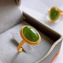 Load image into Gallery viewer, Lokaloca Silver Inlaid Jasper Jade Opening Adjustable Ring
