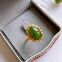 Load image into Gallery viewer, Lokaloca Silver Inlaid Jasper Jade Opening Adjustable Ring
